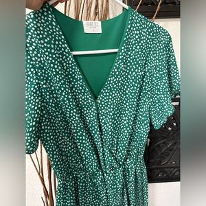 Polka dot Green Dress